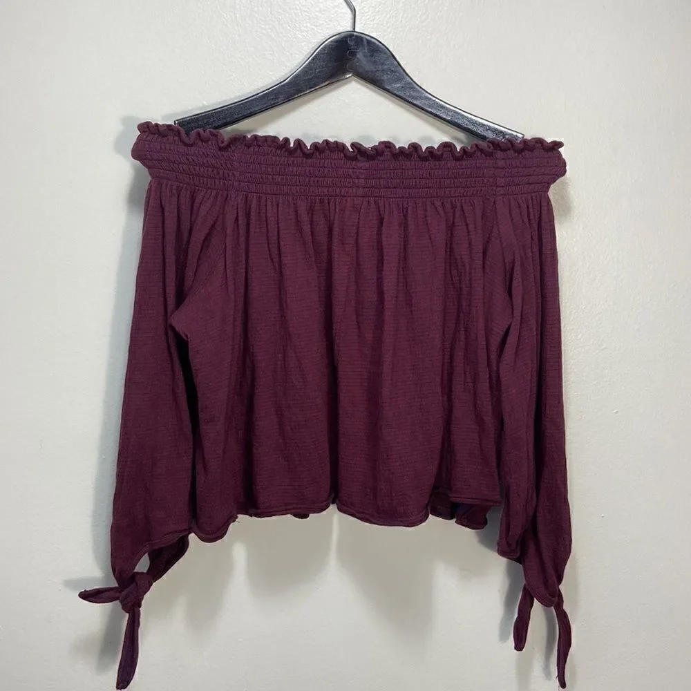 Free People | We The Free Lexington Off Shoulder Tee Red Sz XS - Picture 7 of 7